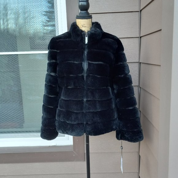 NWT Belle Fare The Cairo Black Rabbit Fur Jacket - Picture 1 of 14